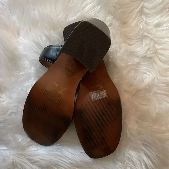 Madewell Black and Brown Block Heel Sandals Sz 9 - Picture 5 of 7